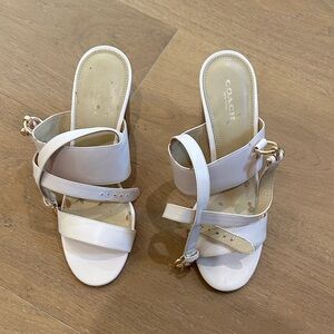 Coach Women's Cream Strappy Sandals